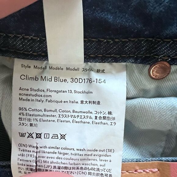 NWT Acne Studios Bla Konst Climb Mid-Rise Skinny Jeans - Picture 8 of 8